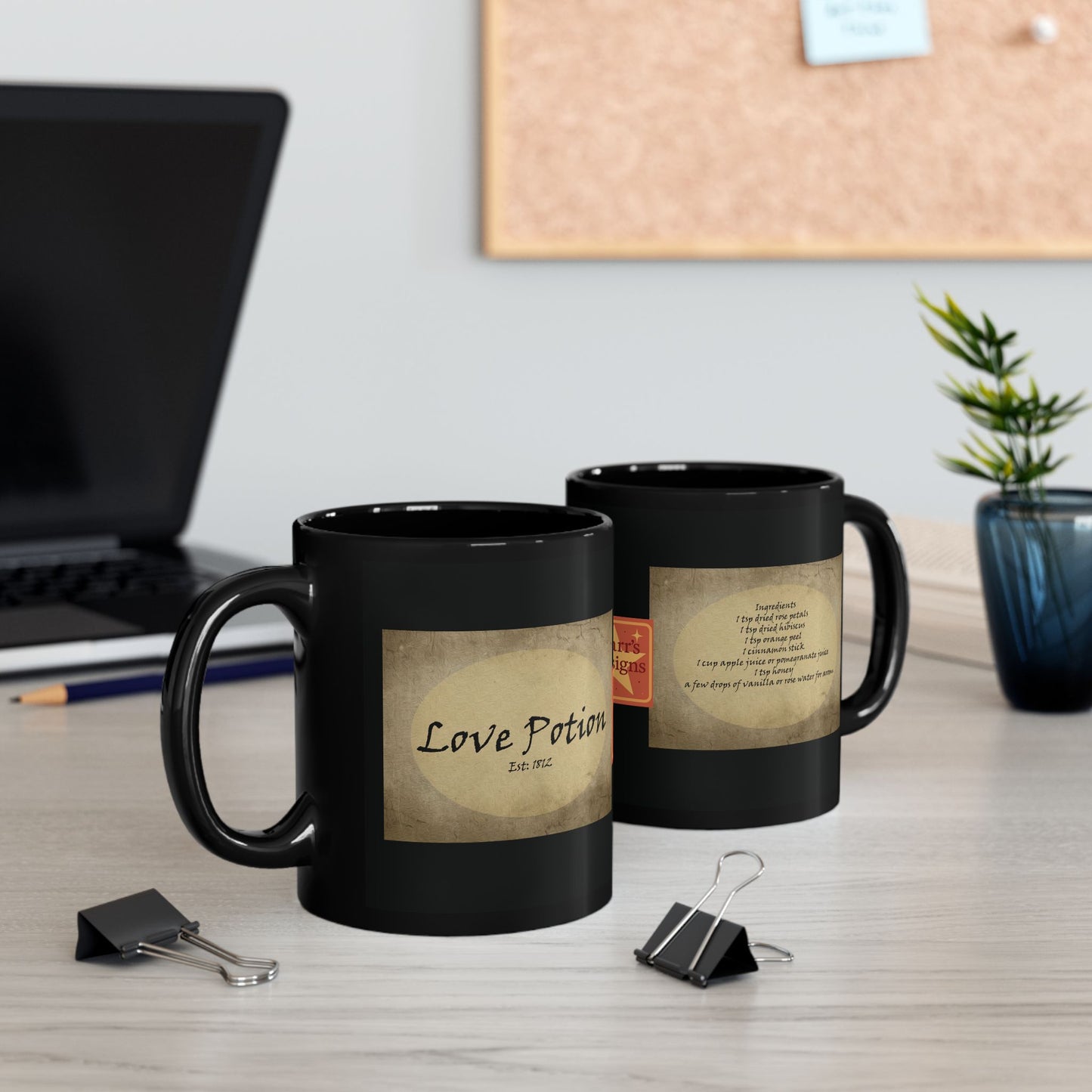 Enchanting Potion Black Mug | Perfect Gift for Witches, Coffee Lovers, Halloween Decor, Unique Homeware, Magical Drinkware