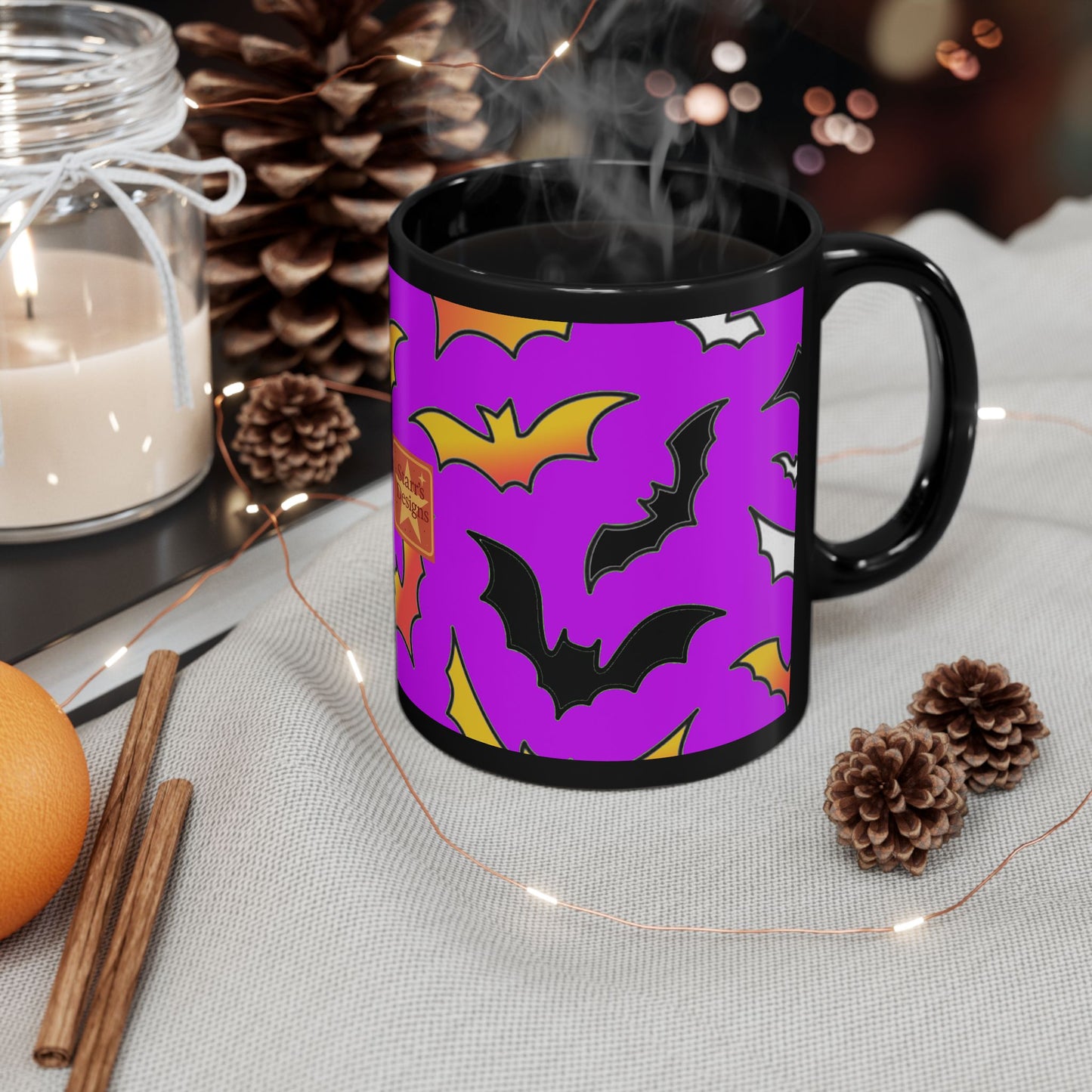 Halloween Bat Mug, Spooky Coffee Cup, Halloween Decor, Gift for Her, Unique Drinking Mug, Seasonal Kitchenware