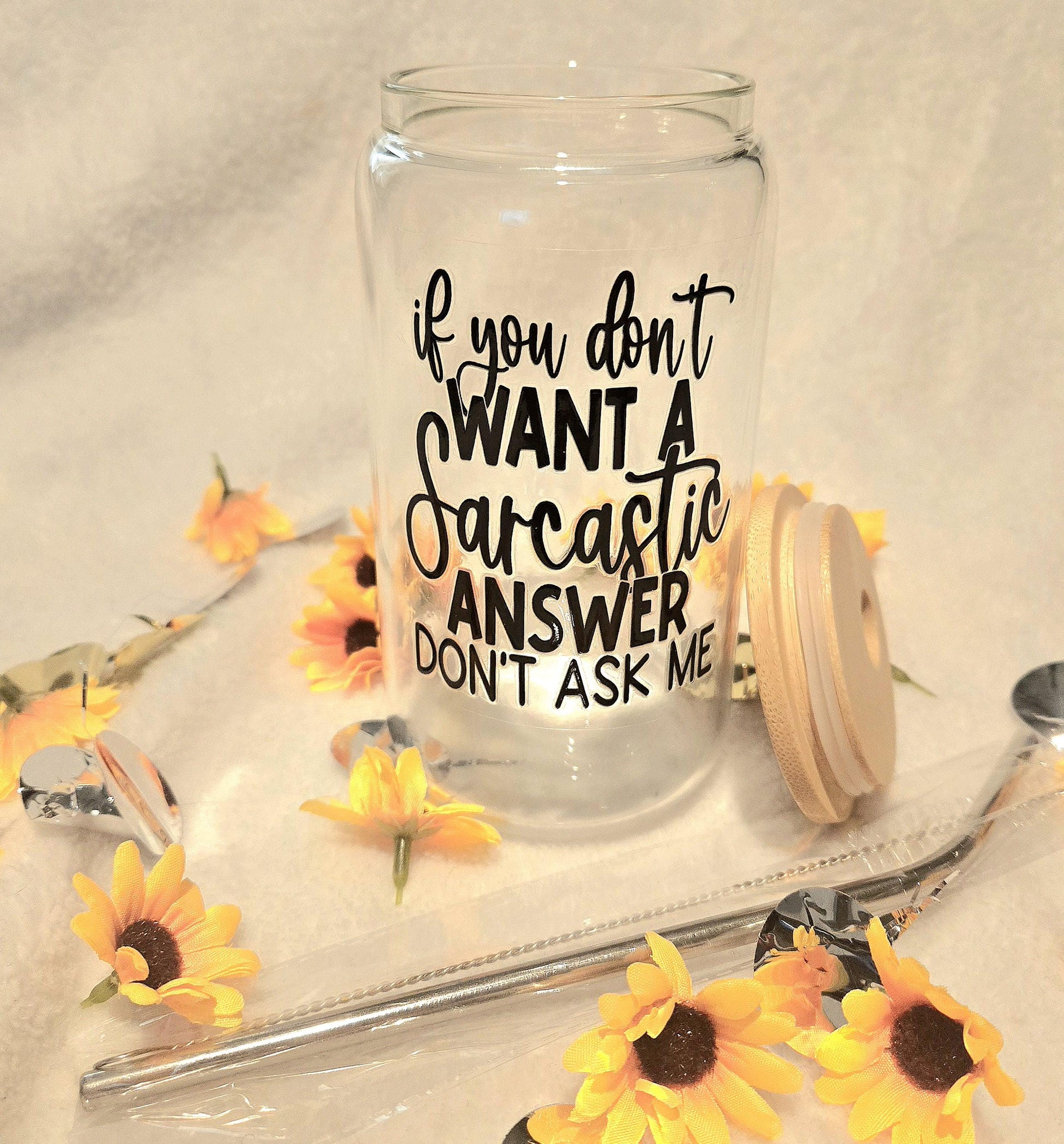 Trendy glassware great for cold brew coffee, matcha, tea, and much more.
